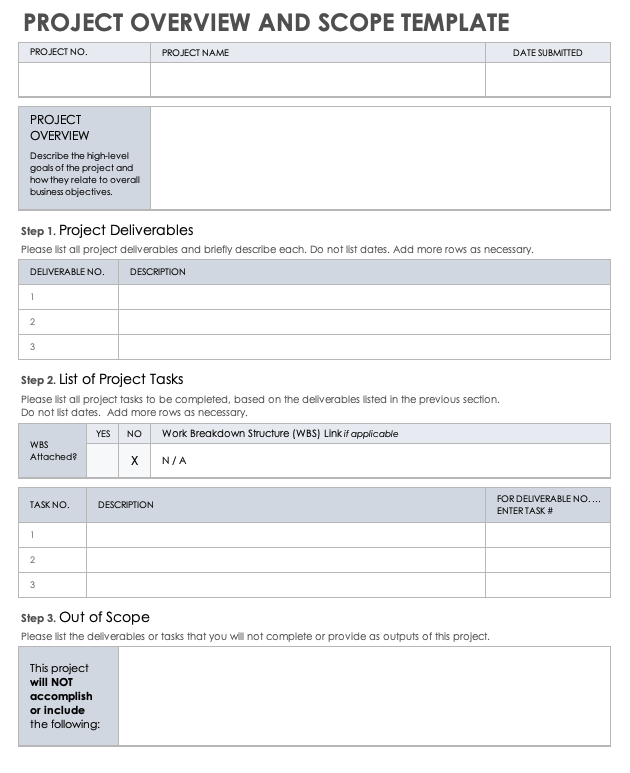 Overview of Project Scope Template
