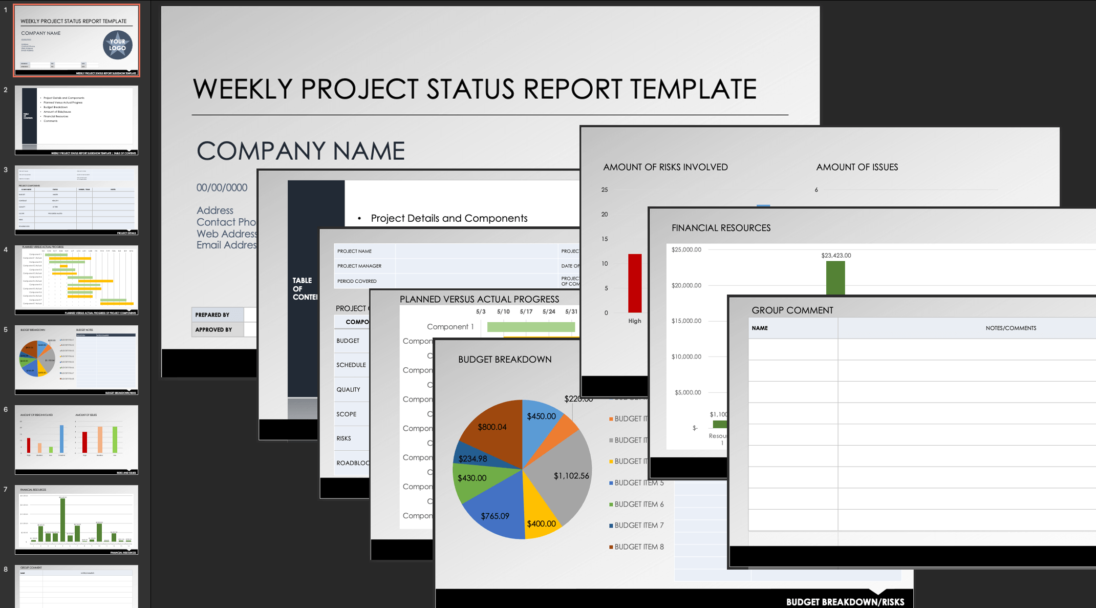 Weekly Project Status Report Slideshow Template
