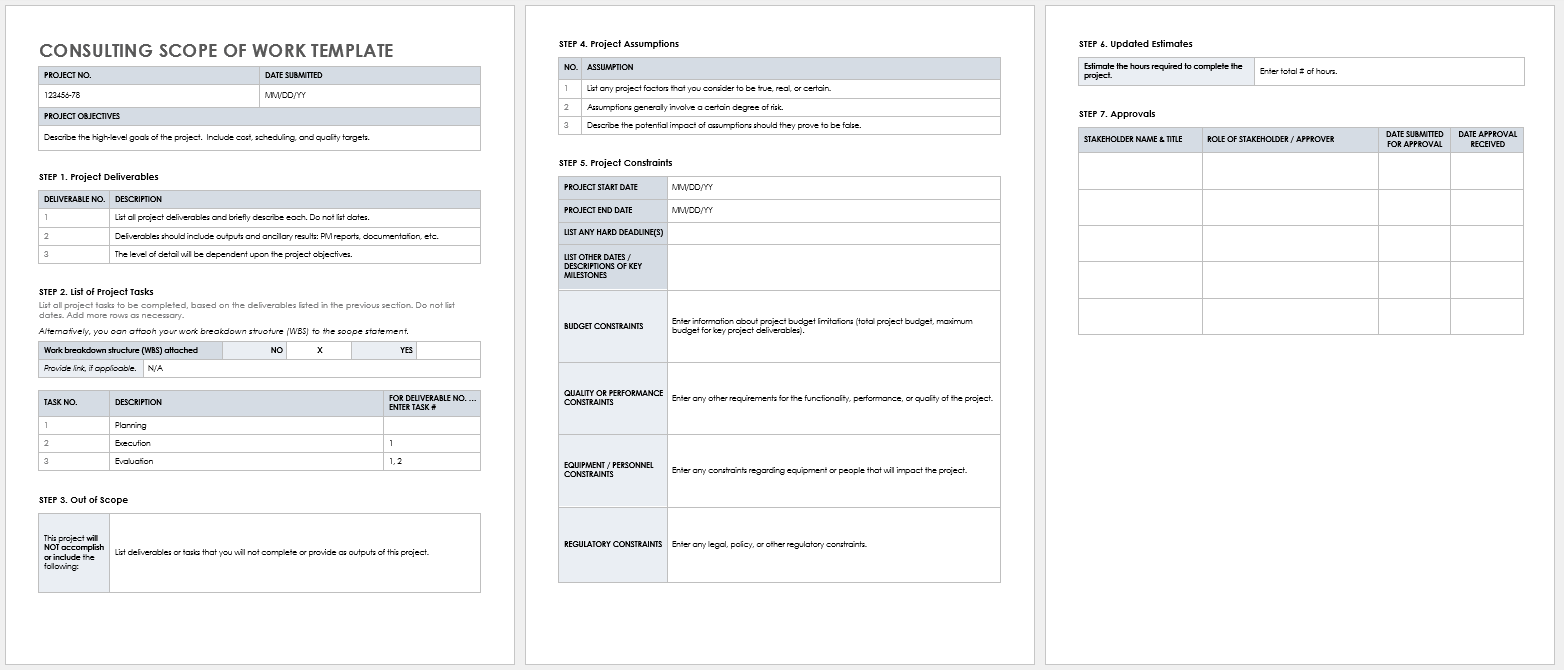 Scope Of Work Template Word