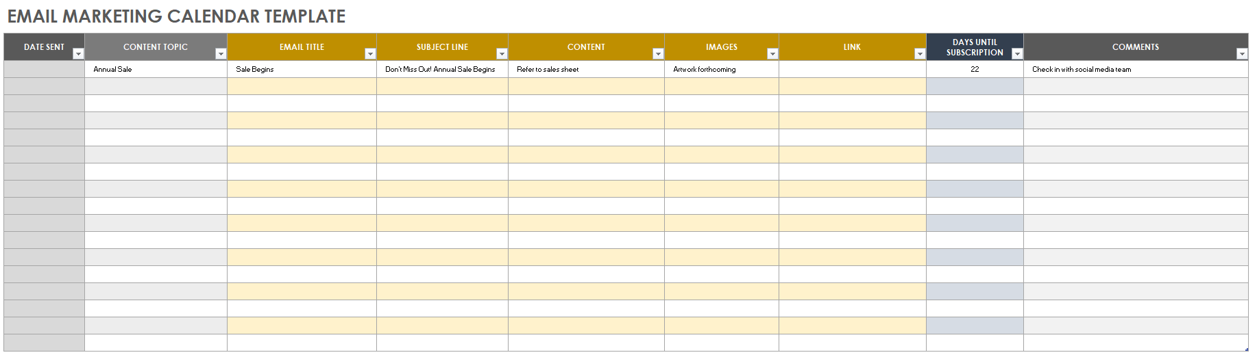 Free Google Sheets Marketing Calendar Templates Smartsheet