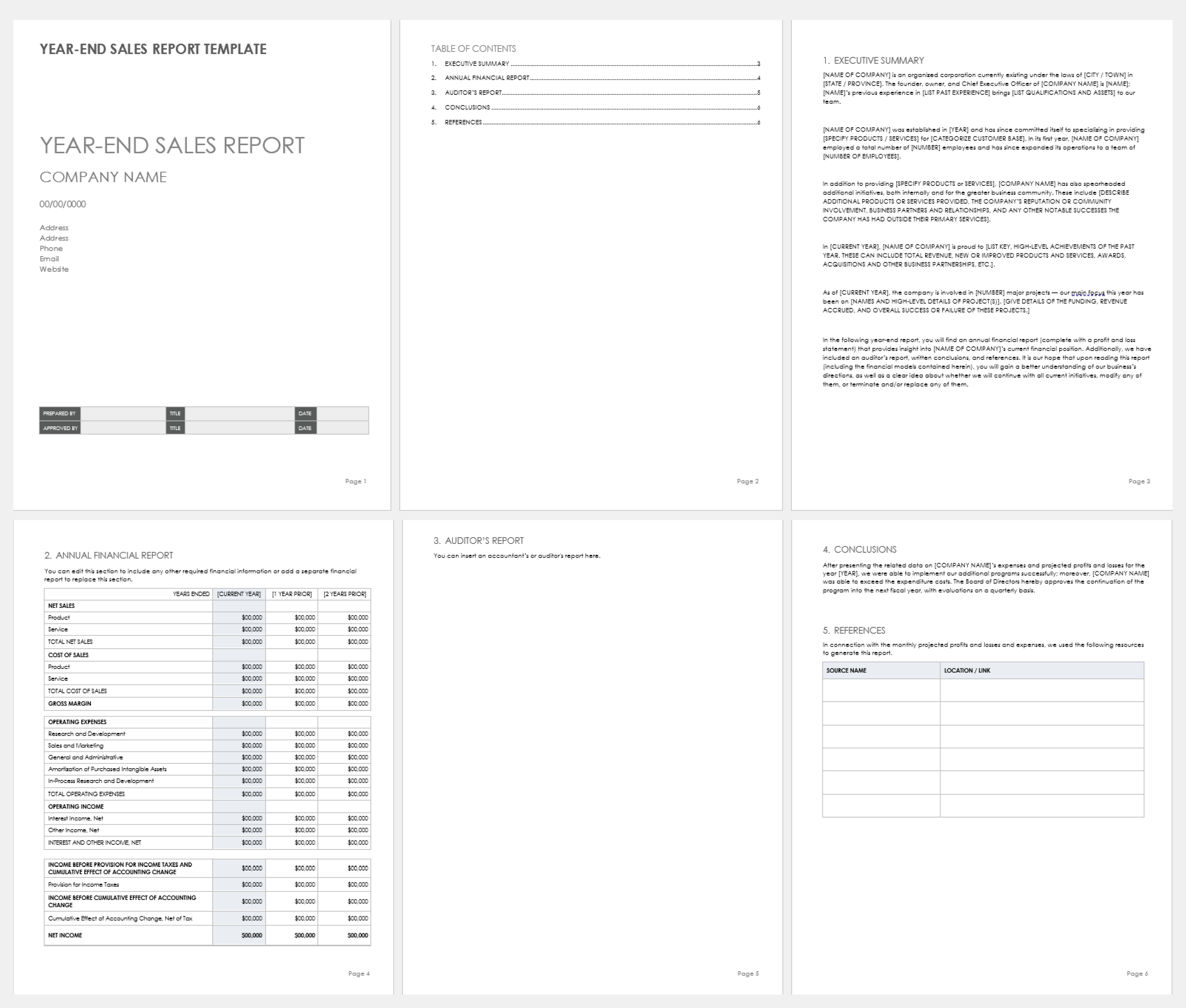 Year-End Sales Report Template