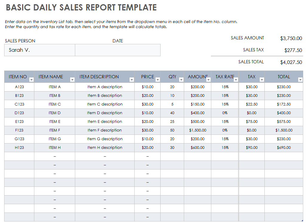 15 Free Sales Report Forms & Templates Smartsheet