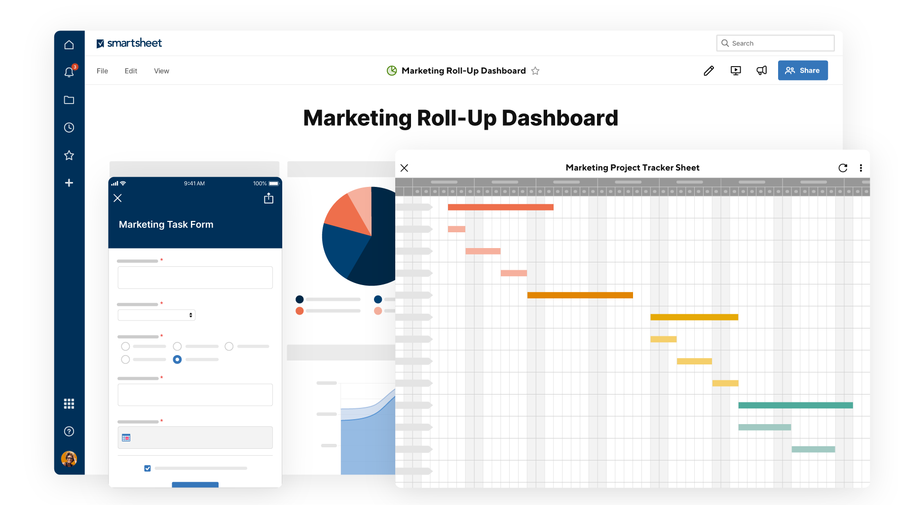 marketing request management projects dashboard form gantt