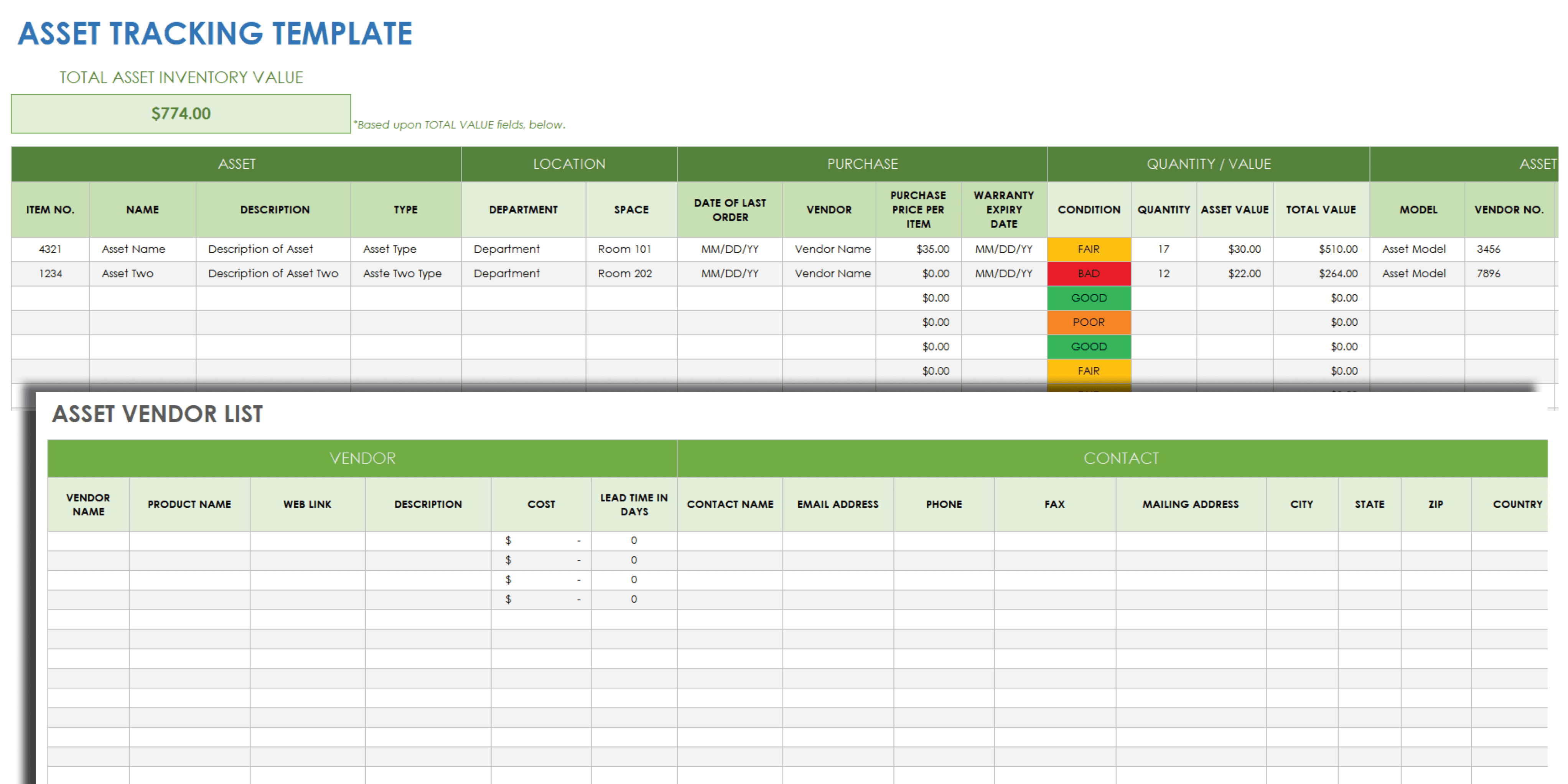 Asset Tracking Template