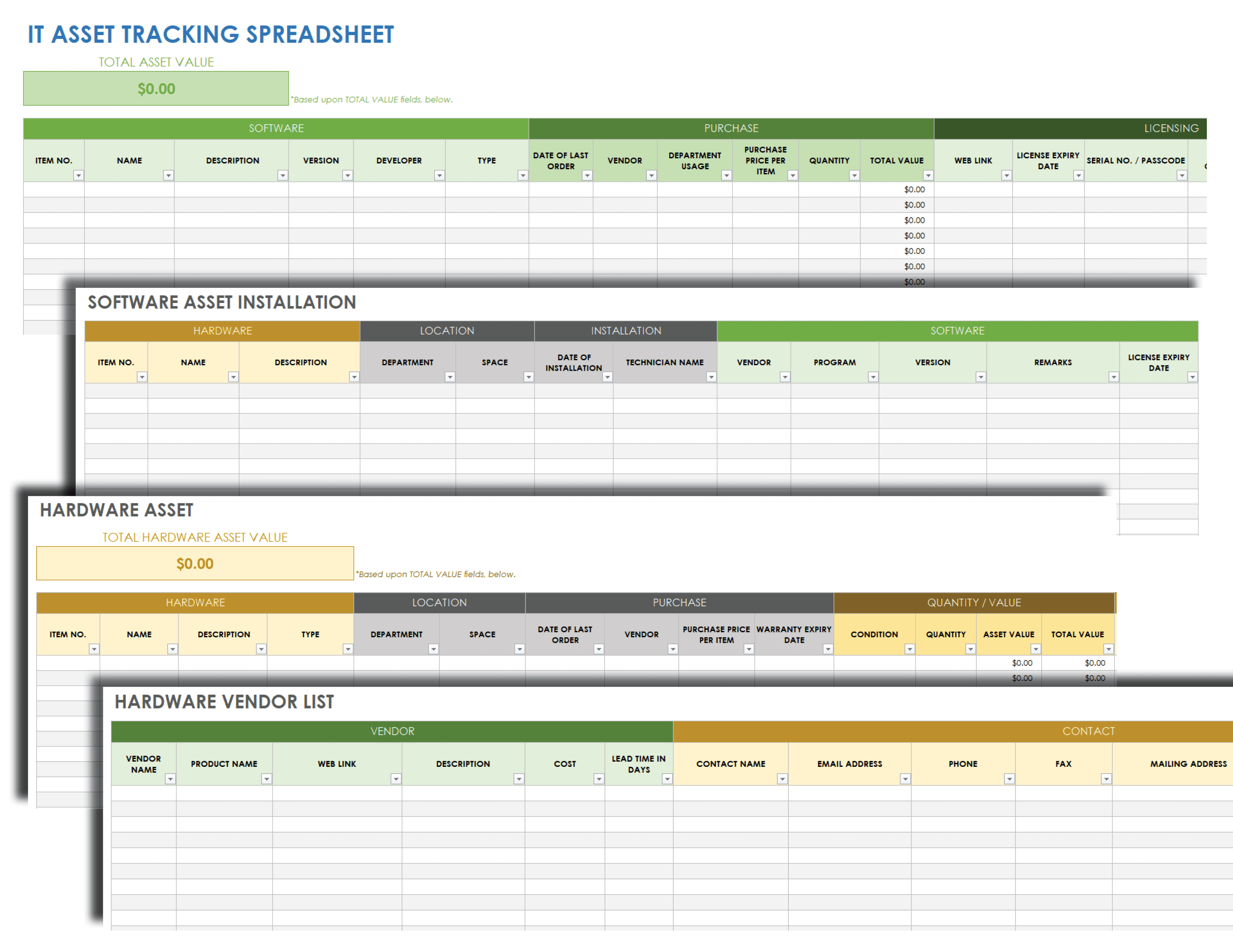 IT Asset Tracking Spreadsheet