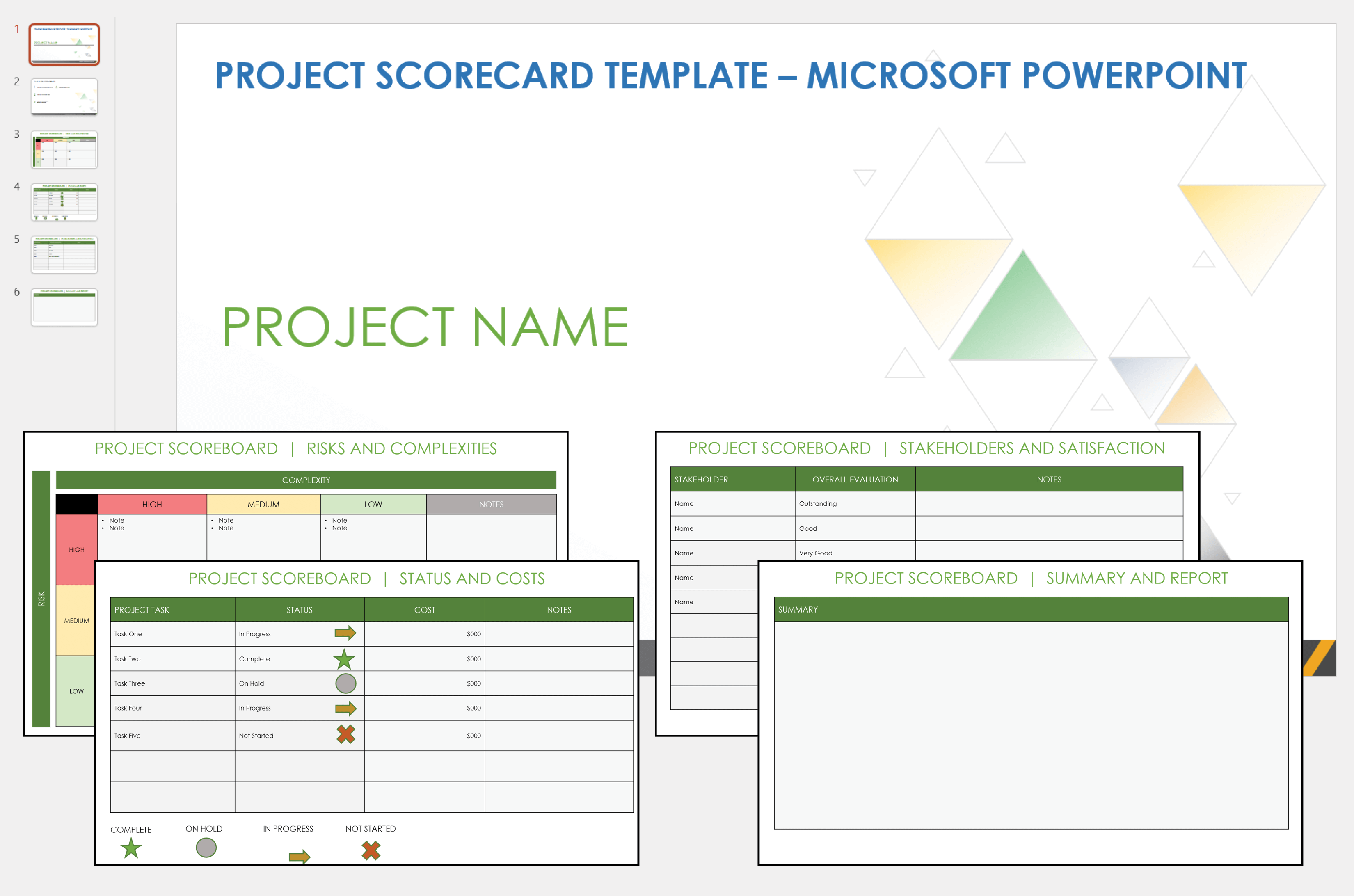 Project Scorecard PowerPoint Template