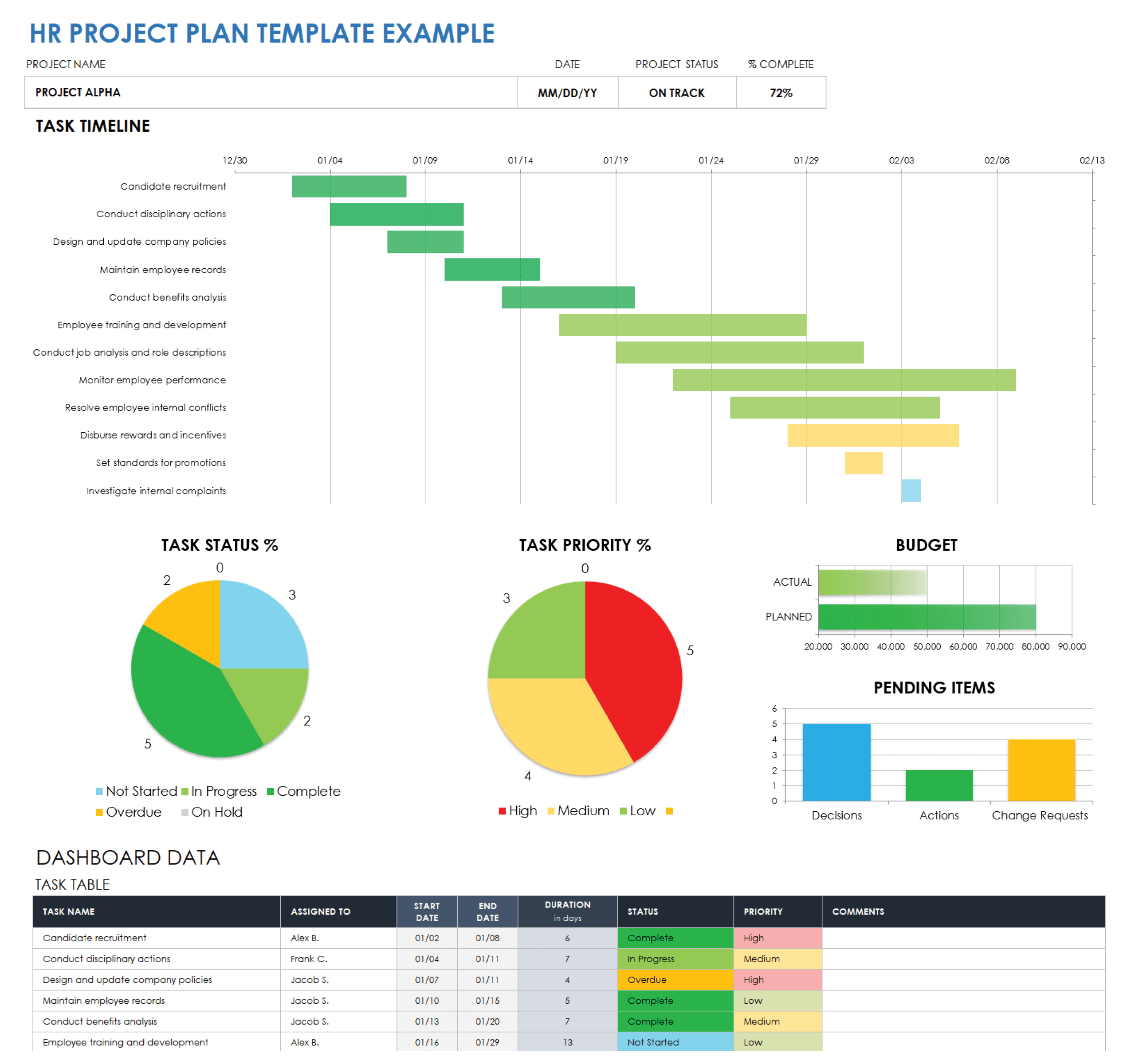 Hr Project Plan Template