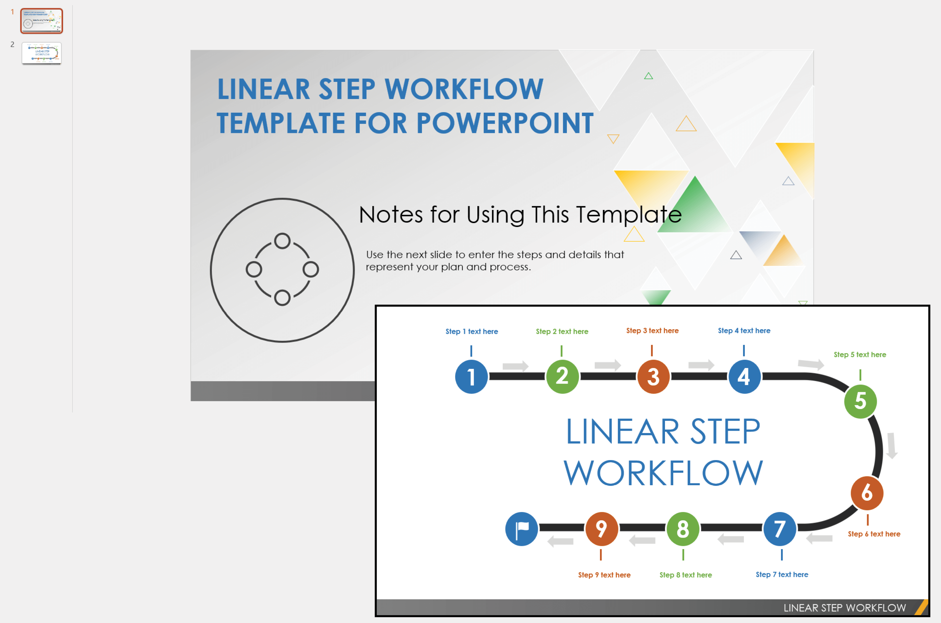 Linear Step Workflow Powerpoint Template