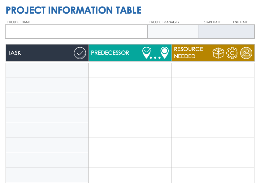 Project Information Table