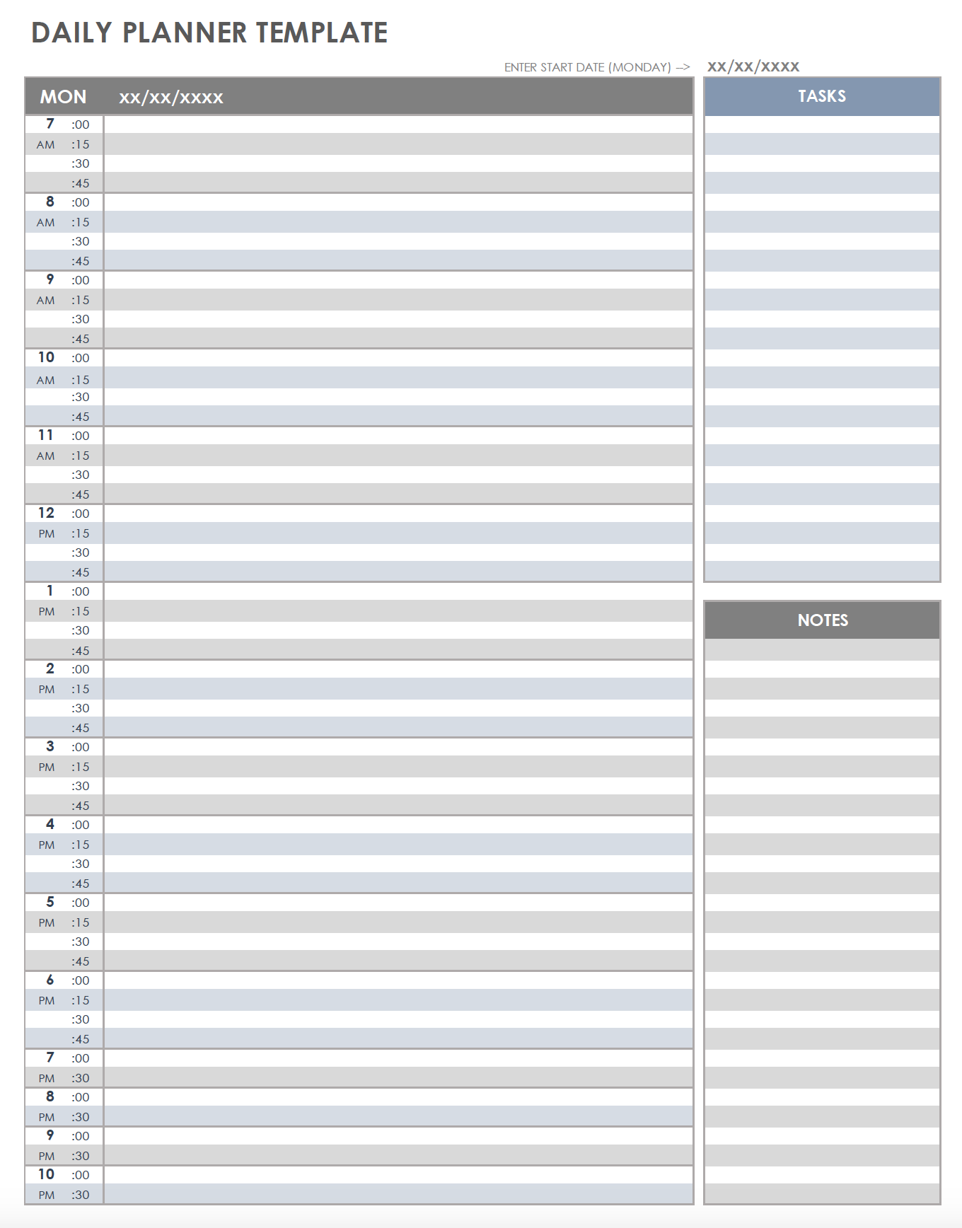 Daily Planner Template