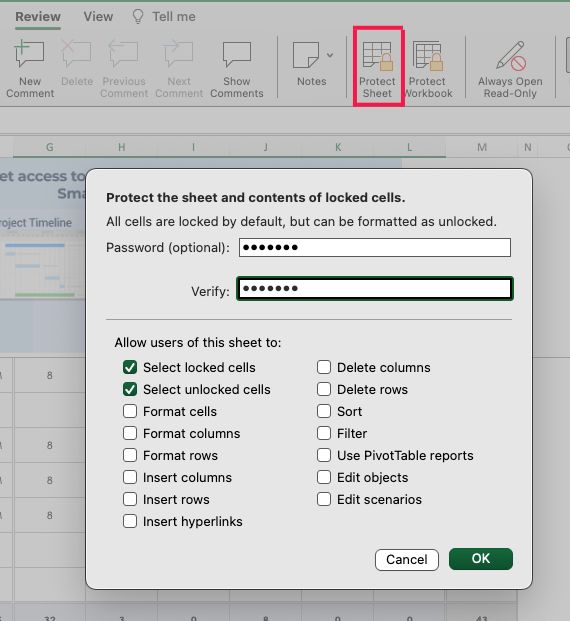 Password Protect Excel Cell Range