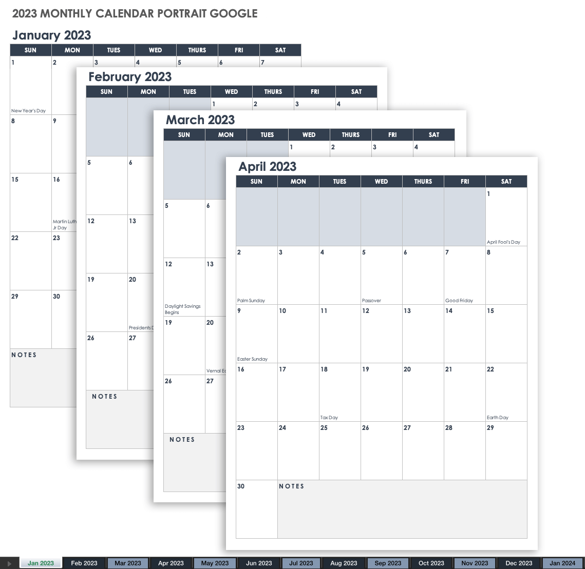 Payroll Calendar Template 2023