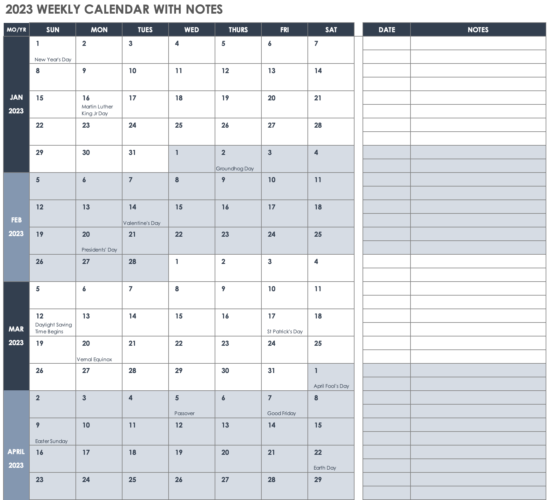 View all weekly calendars  Weekly calendar printable, Calendar