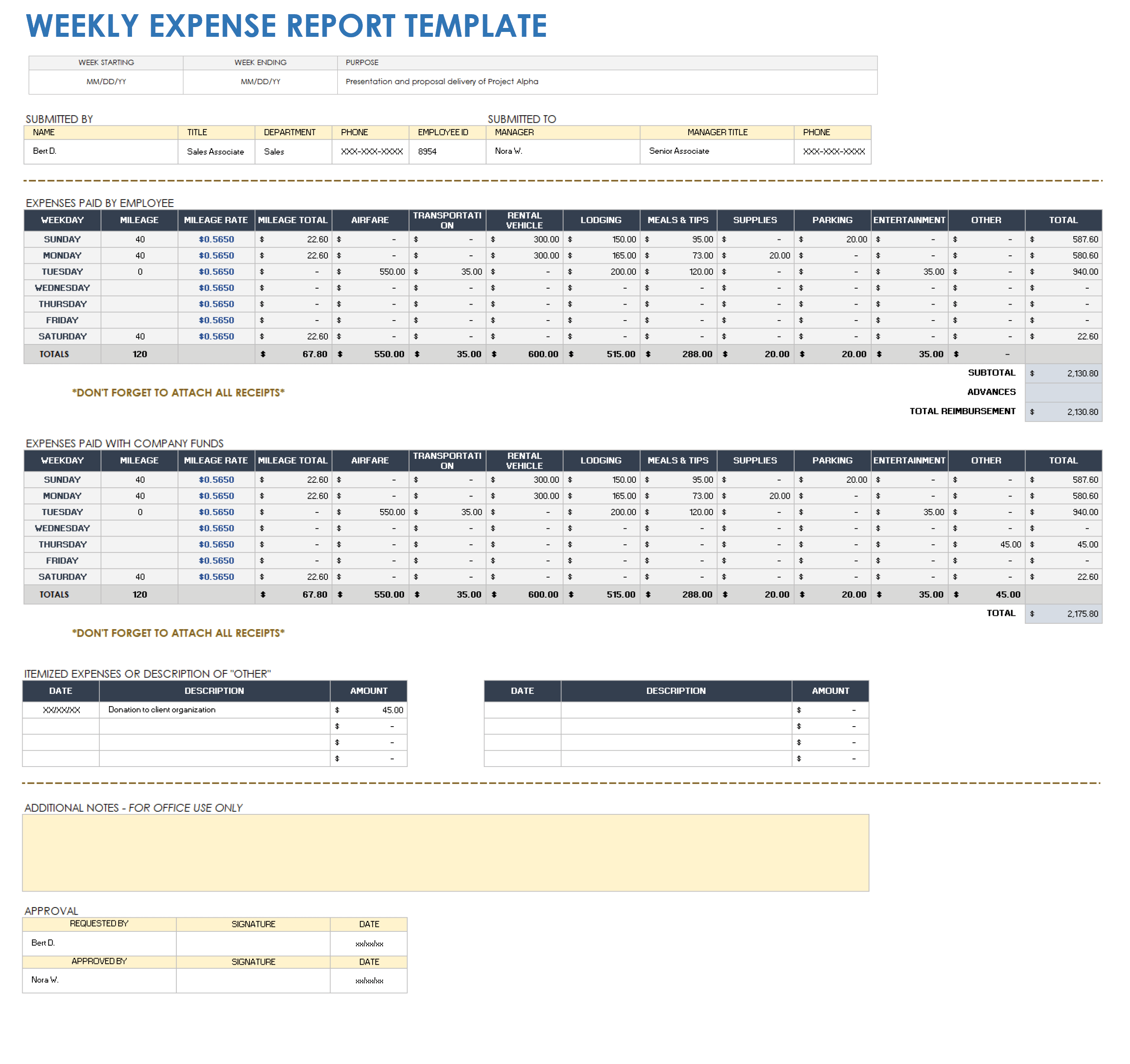 Free Excel Expense Report Templates Smartsheet