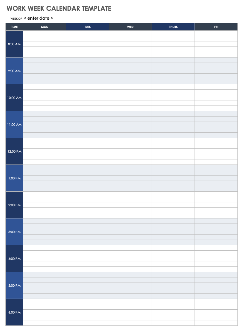 Free and customizable weekly schedule templates