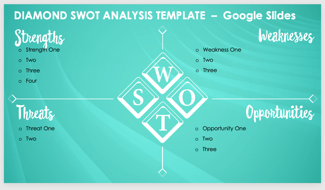Diamond SWOT Analysis Template Google Slides