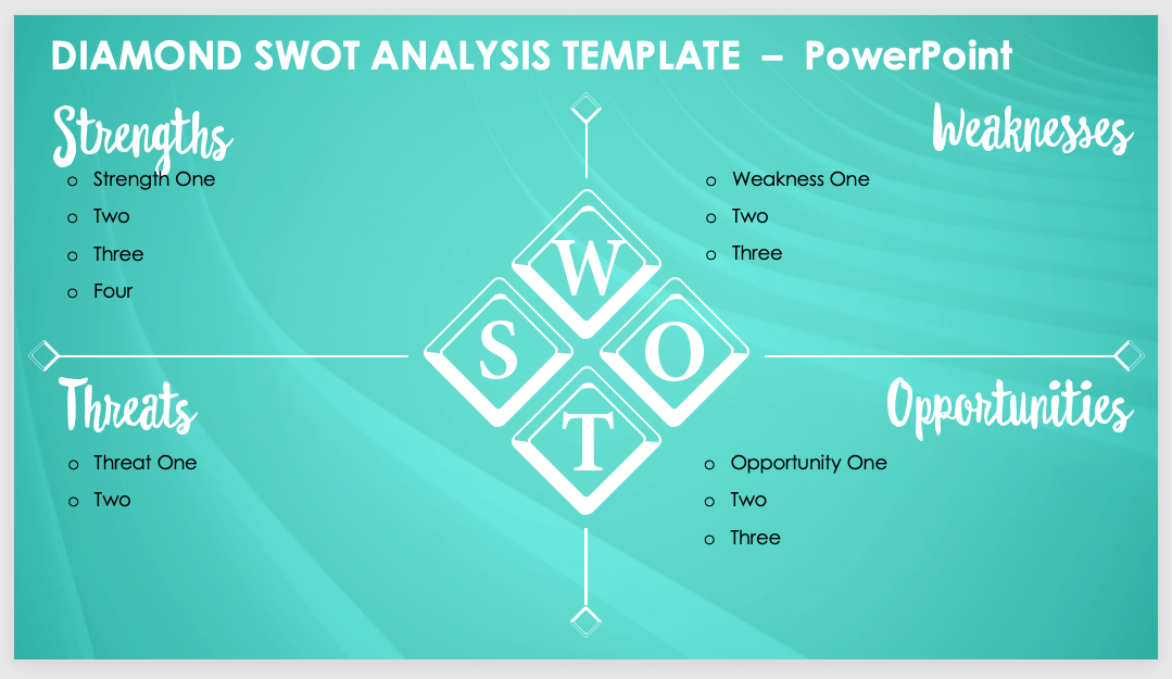 Diamond SWOT Analysis Template PowerPoint