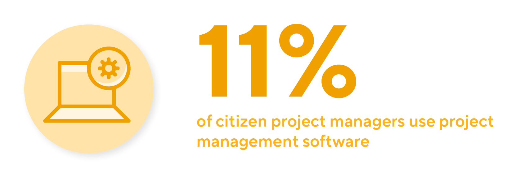 Infographic - only 11% of citizen project managers have access to project management software