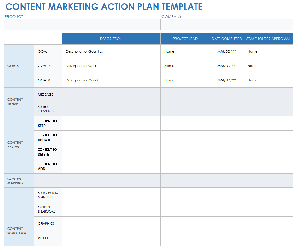 Content Marketing Action Plan Template