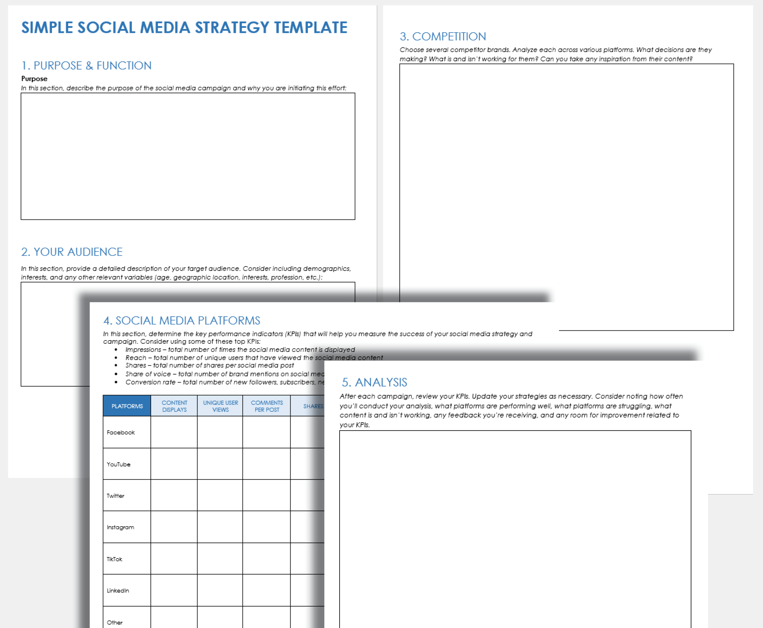 Simple Social Media Strategy Template