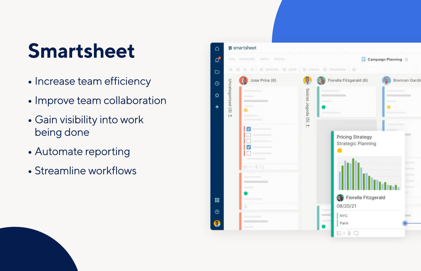 Overview of Smartsheet and the benefits it offers as a digital marketing tool, including collaboration and visibility.