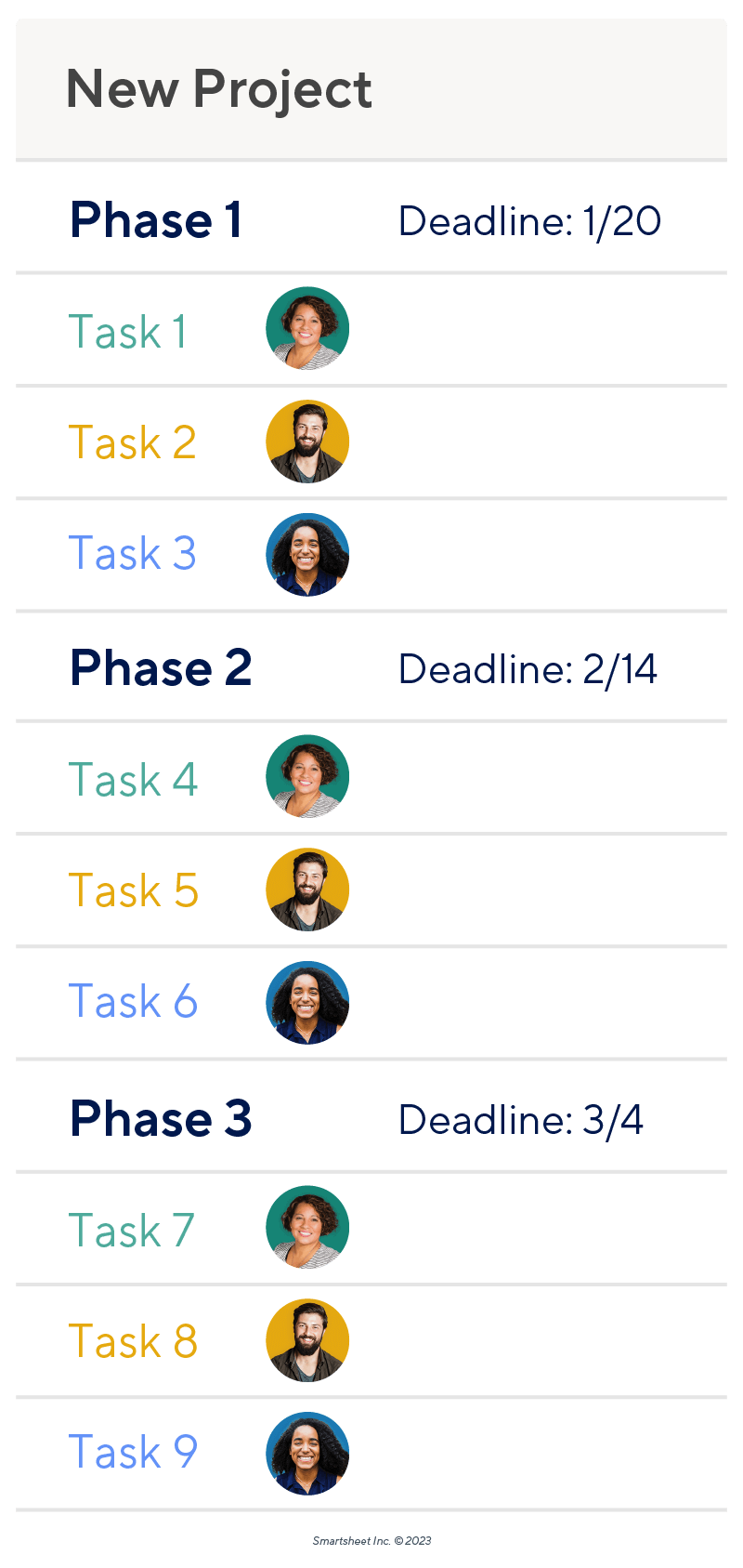 task list project schedule