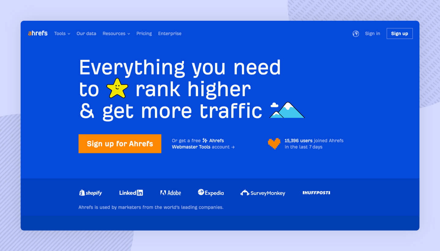 Ahrefs is a great SEO software option for marketing agencies.