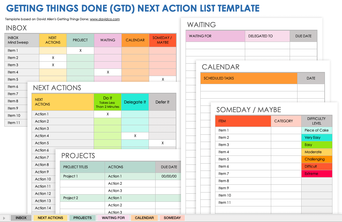 Gtd Templates Free