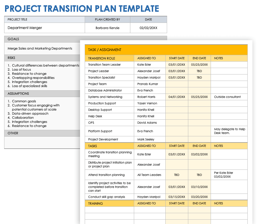 Project Transition Template