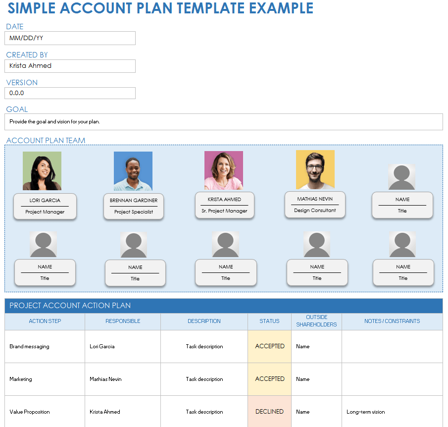 Example Simple Account Plan Template