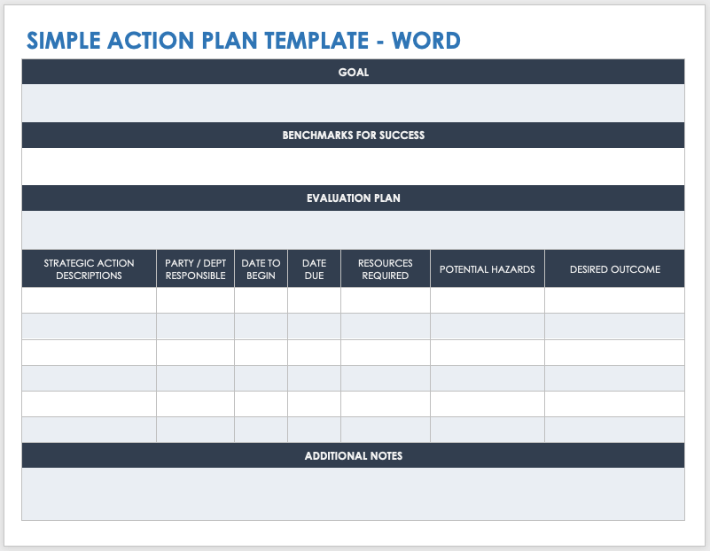 action plan templates microsoft word