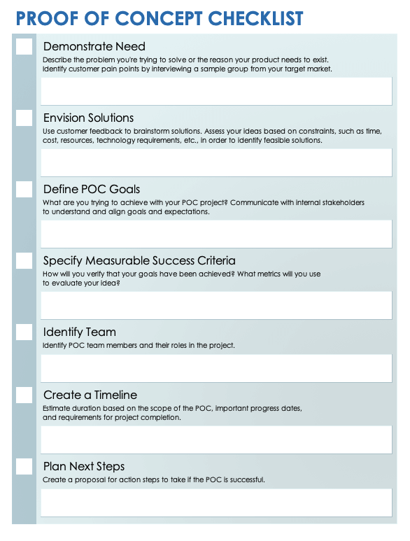 Proof-of-Concept Checklist Template