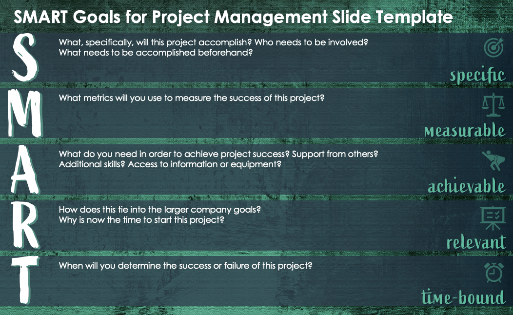 SMART Goals for Project Management Slide Template