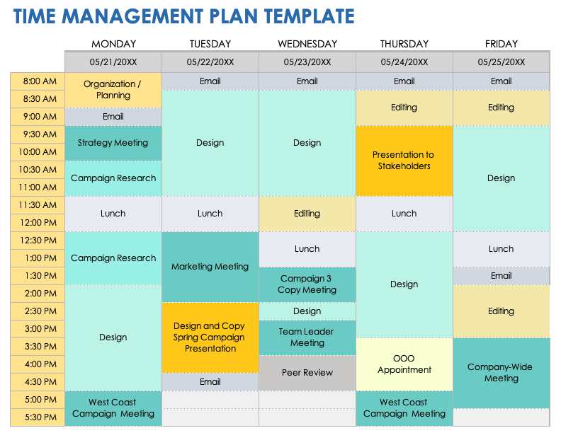 Time Management - List of Top Tips for Managing Time Effectively