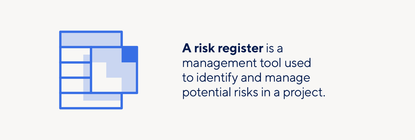 A risk register is a management tool for identifying and assessing project risks.
