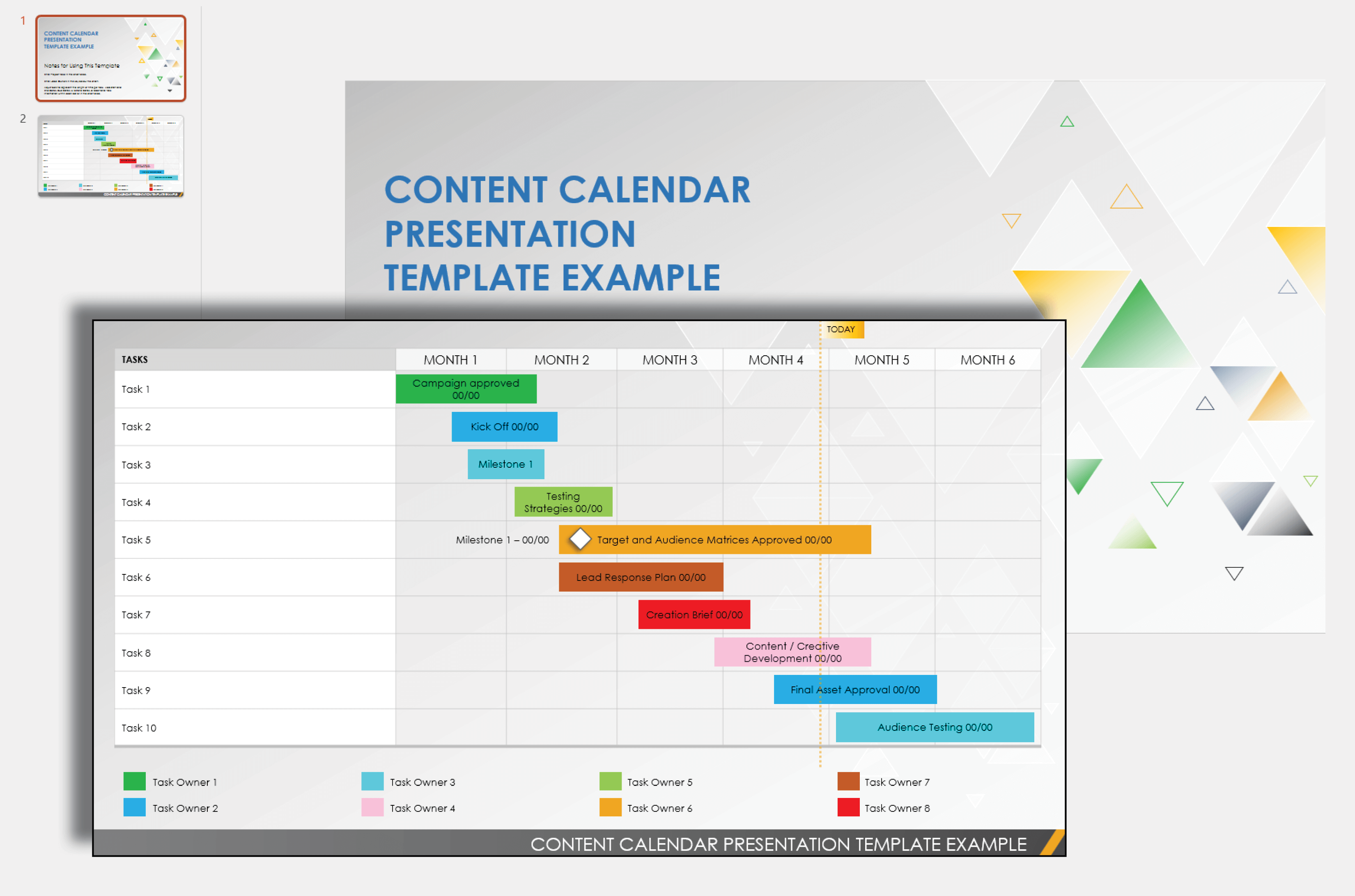 Content Calendar Presentation Example Template
