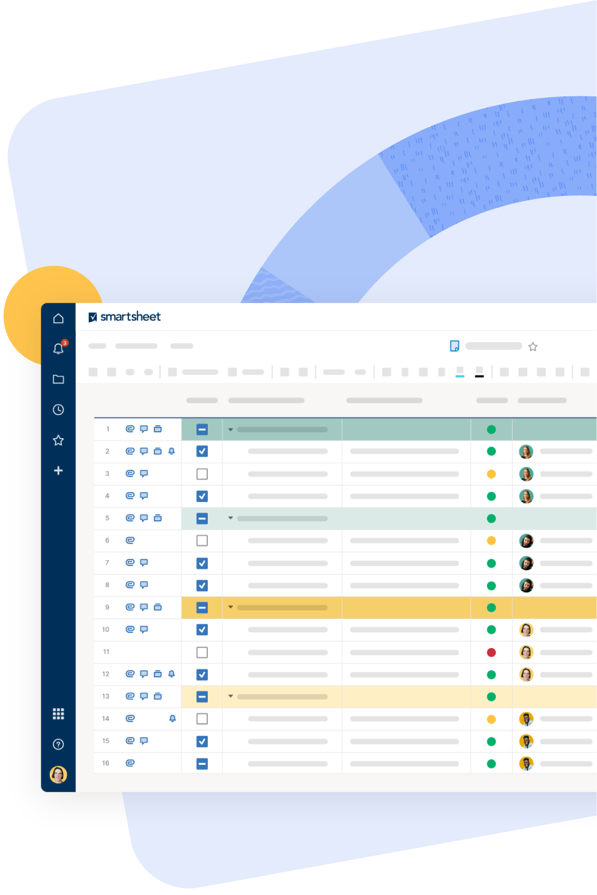 Spreadsheet icon with blue background
