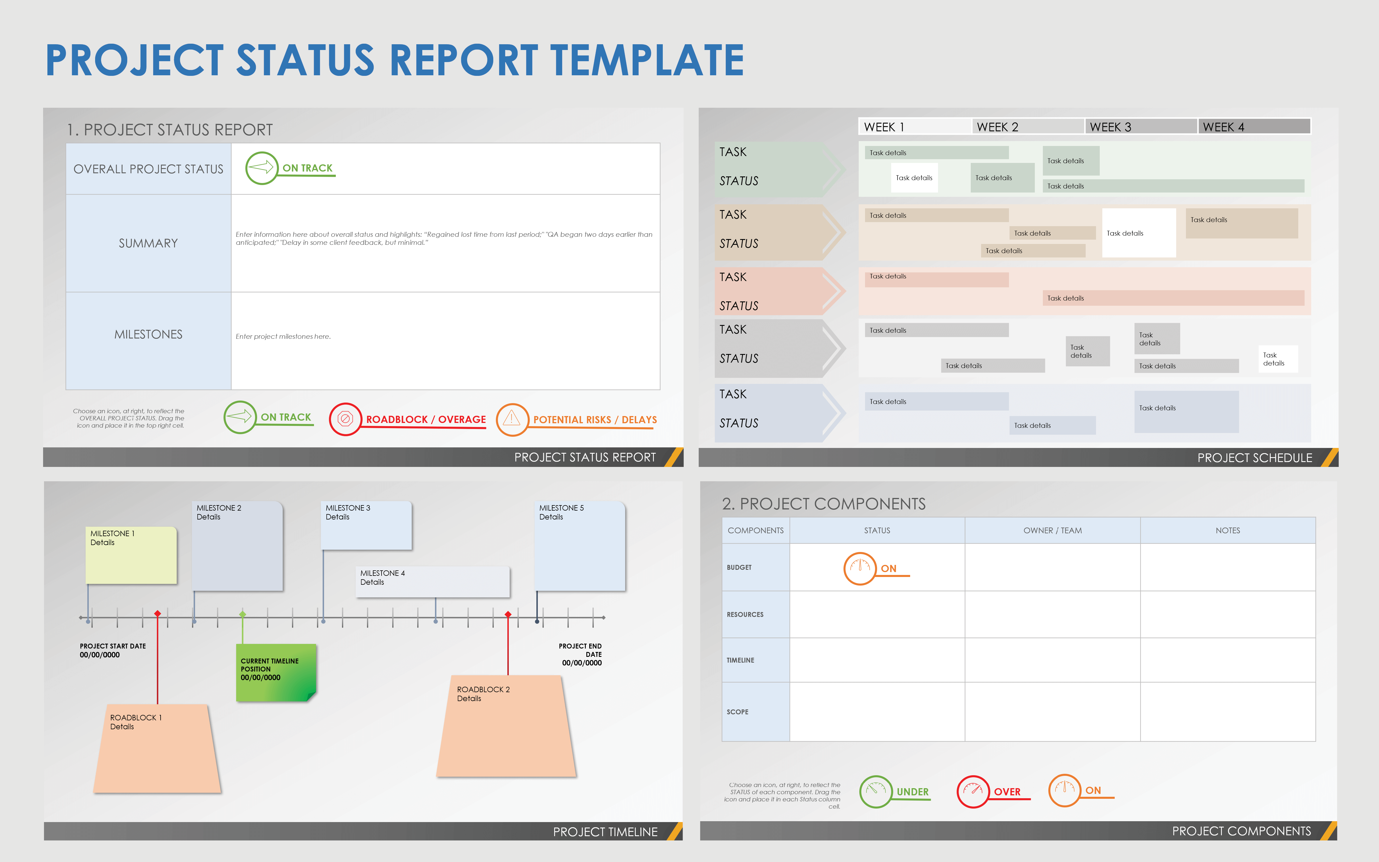 Project Status Report Template PowerPoint