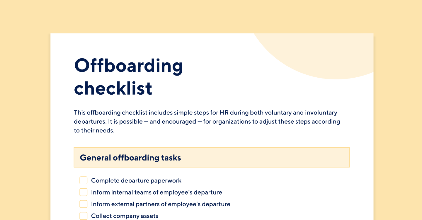Offboarding checklist for voluntary and involuntary departures.