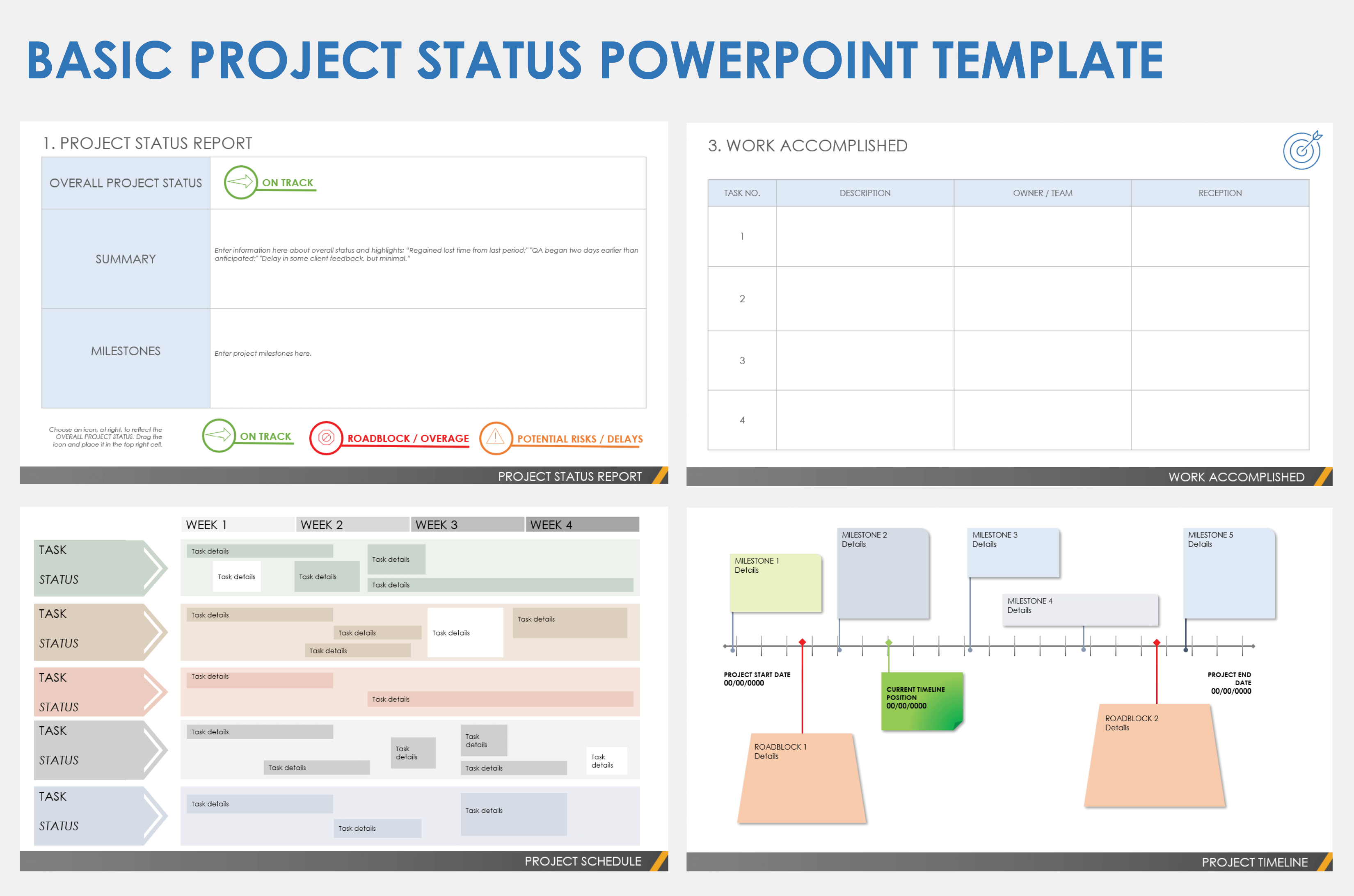 Basic Project Status PowerPoint Template