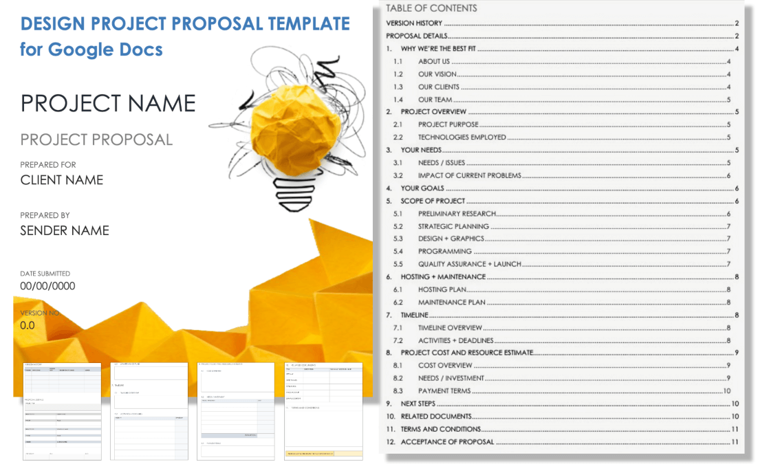 Design Project Proposal Template Google Docs