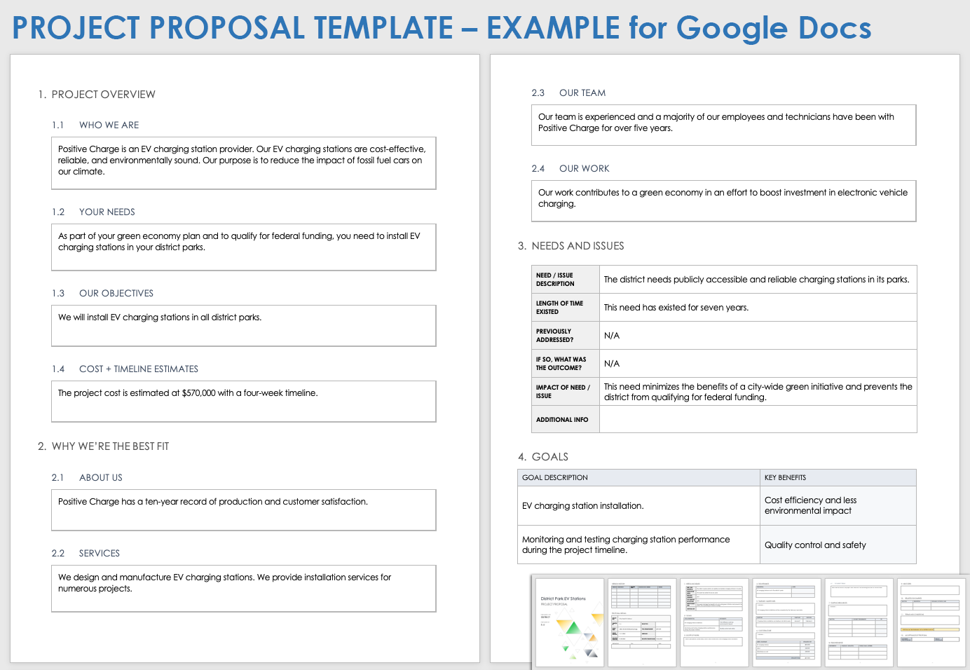 Project Proposal Example Template Google Docs