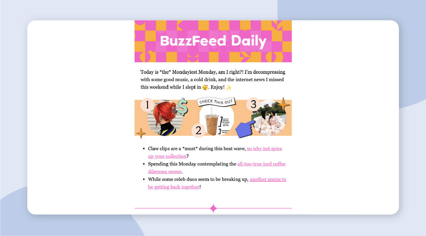 BuzzFeed email campaign example