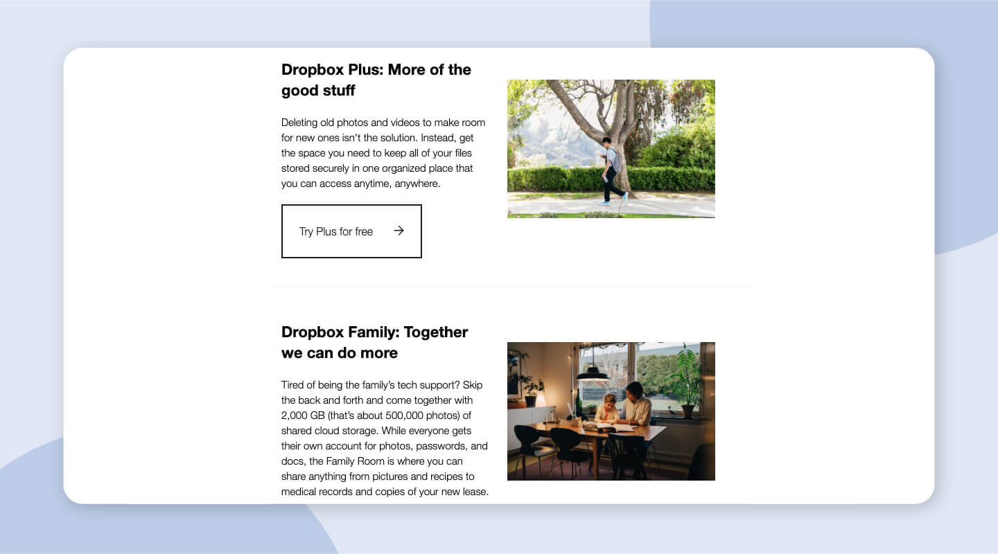 Dropbox email campaign example
