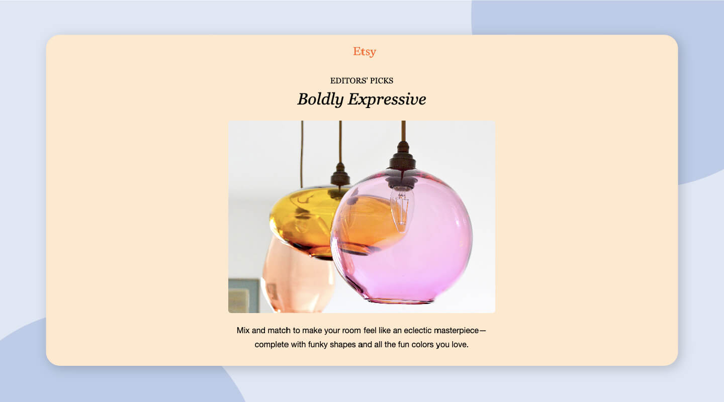 Etsy email campaign example