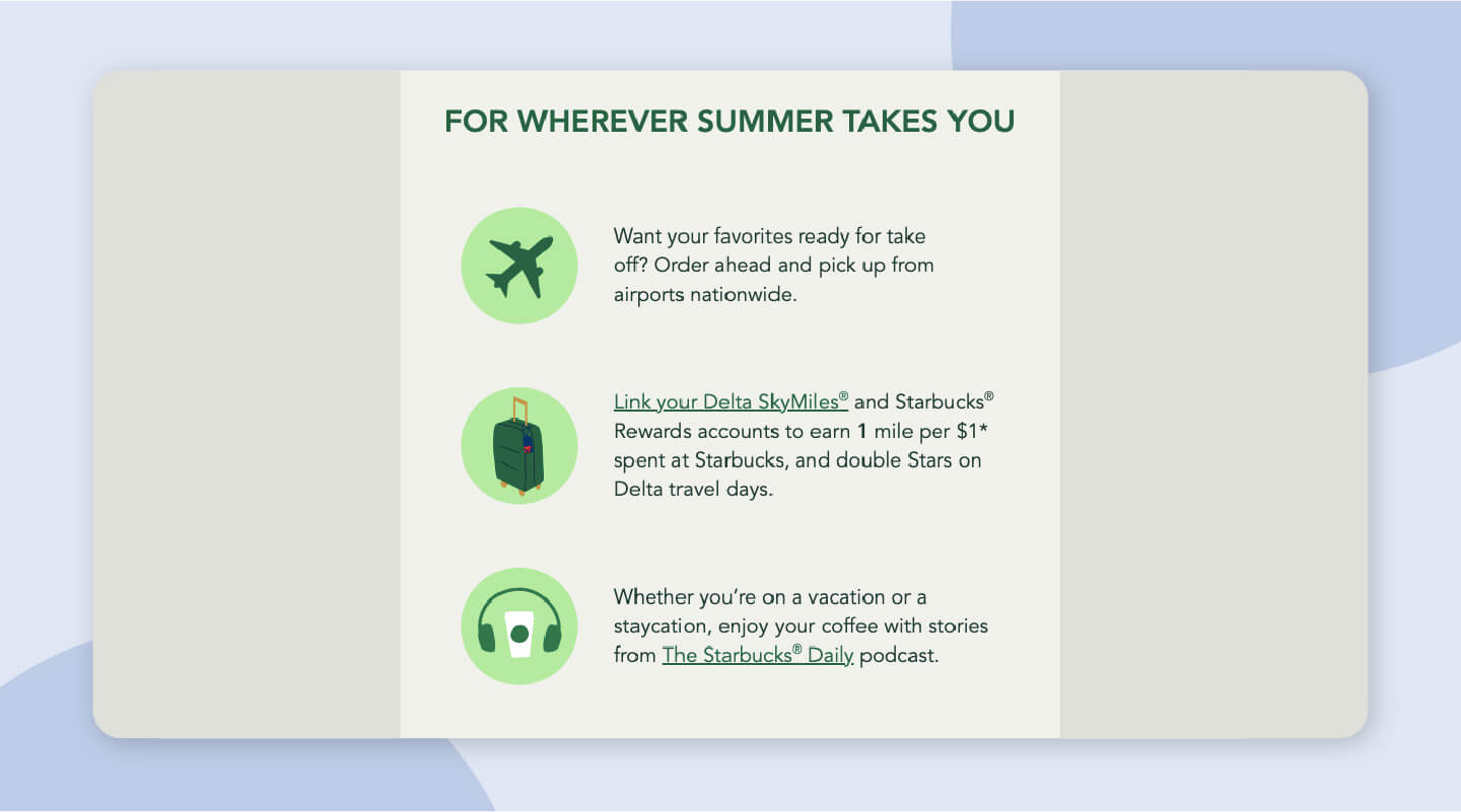 Starbucks email campaign example