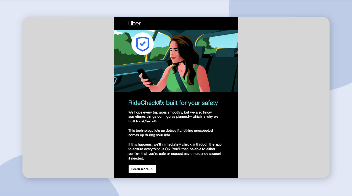 Uber email campaign example