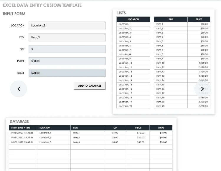 Smartsheet Excel Data Entry Custom Template
