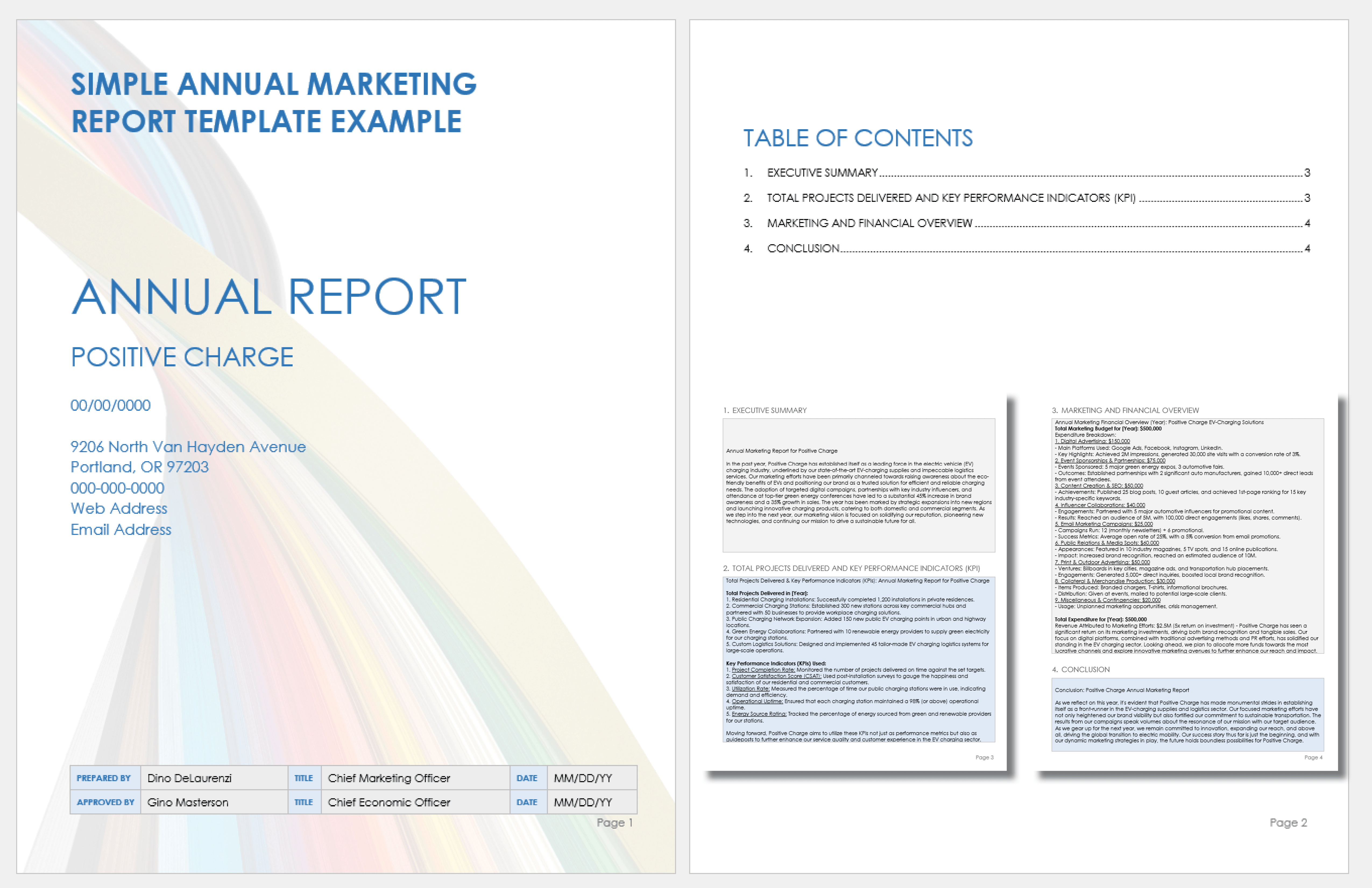 Simple Annual Marketing Report Example Template