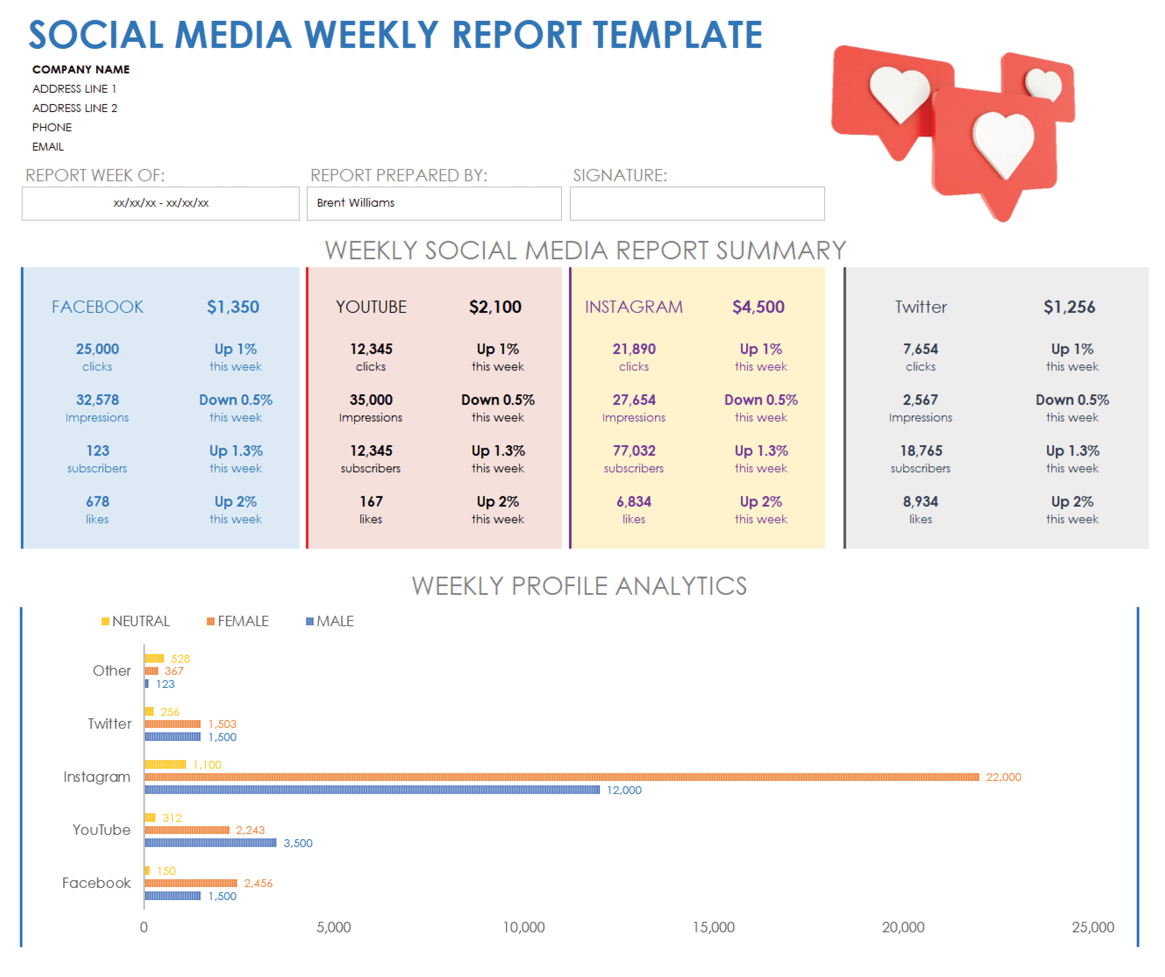 Social Media Weekly Report Template